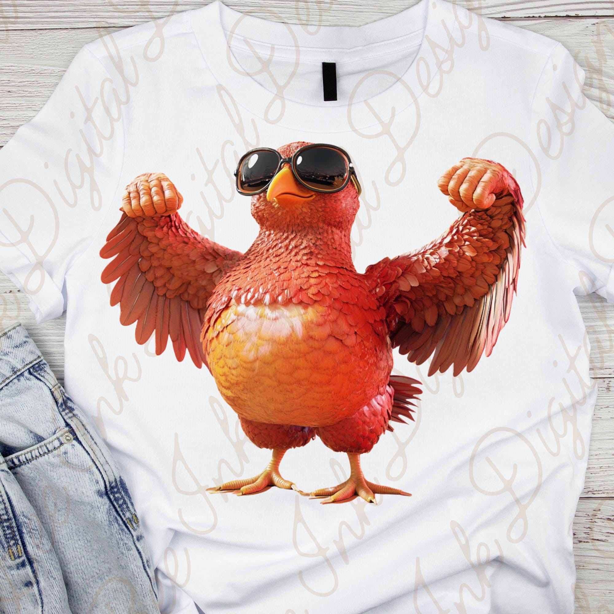 Funny Buff Turkey Clipart PNG | Thanksgiving Design (digital Download ...