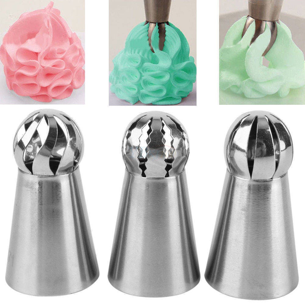 3pcs/Set Sphere Ball Tips Russian Icing Piping Nozzles ...