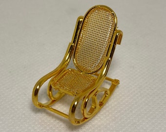 Dollhouse Miniature Rocking Chair ~ 1:24 Half Scale ~ Nursery ~ Den ~ Livingroom ~ Furniture ~ Accessory ~ Diorama ~ Vignette