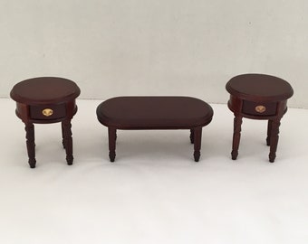 1:12 Dollhouse Vintage Miniature Furniture Model Wavy Side White Coffee Table