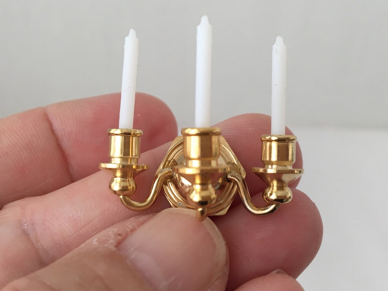 Dollhouse Miniature Wall Sconce Non Electric Candle | Etsy