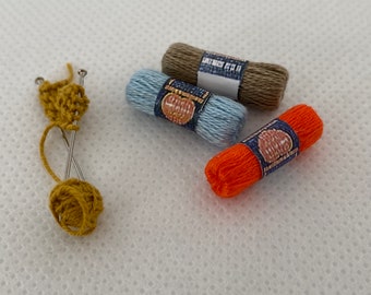 Dollhouse Miniature Knitting Needles ~ Crafting ~ 1:12th Scale ~ Yarn ~ Accessories ~ Knitting ~ Diorama ~ Book Nook ~ Vignette