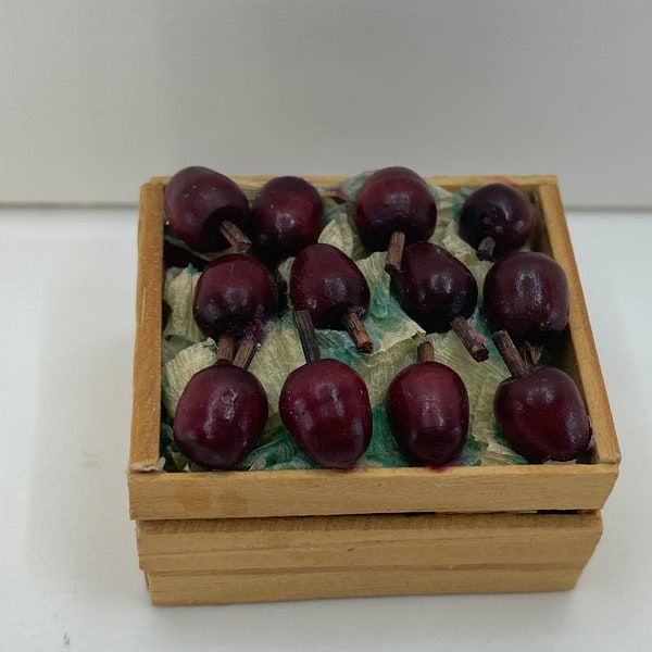 Dollhouse Miniature Apples ~ Crate Of Apples ~ Orchard ~ Apple Picking ~ Fruit ~ 1:12th Scale ~ Room Box ~ Diorama ~ Vignette