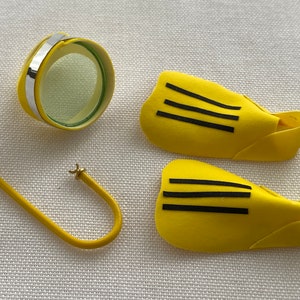 Dollhouse Miniature Snorkel Gear ~ Ocean ~ Swimming ~ Scuba Diving ~ Mask ~ Fins ~ Beach ~ 1:12 Scale ~ Fairy garden ~ Diorama ~ Accessories
