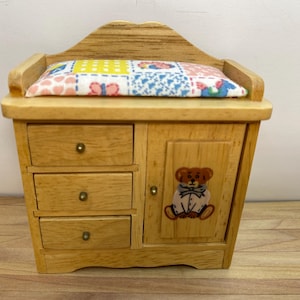 Dollhouse Miniature Nursery Changing Table ~ Baby ~ Nursery Furniture ~ Furniture ~ 1:12th Scale ~ Diorama ~ Vignette ~ Accessories