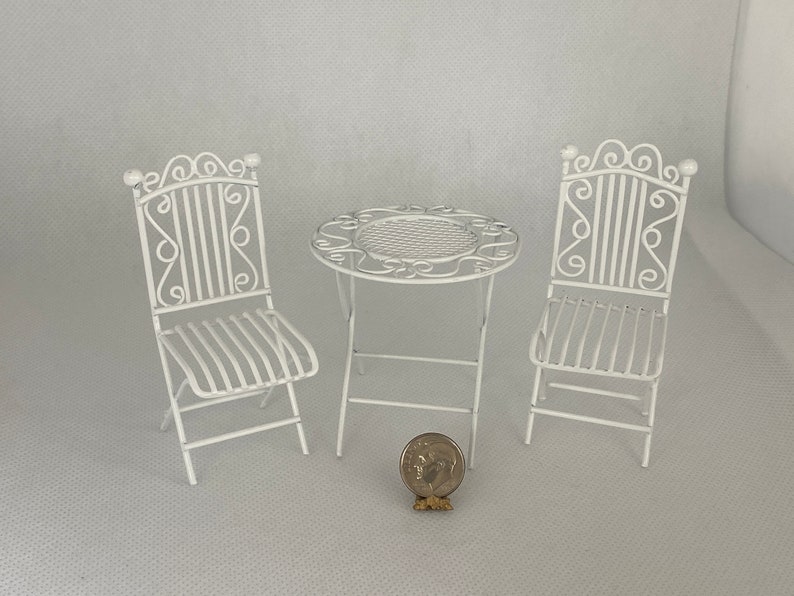 Dollhouse Miniature Patio Furniture Wire Furniture Table & Etsy