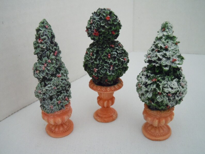 Delicate Miniature Resin Green Tree with Flowerpot for 1//12 Dollhouse Kits