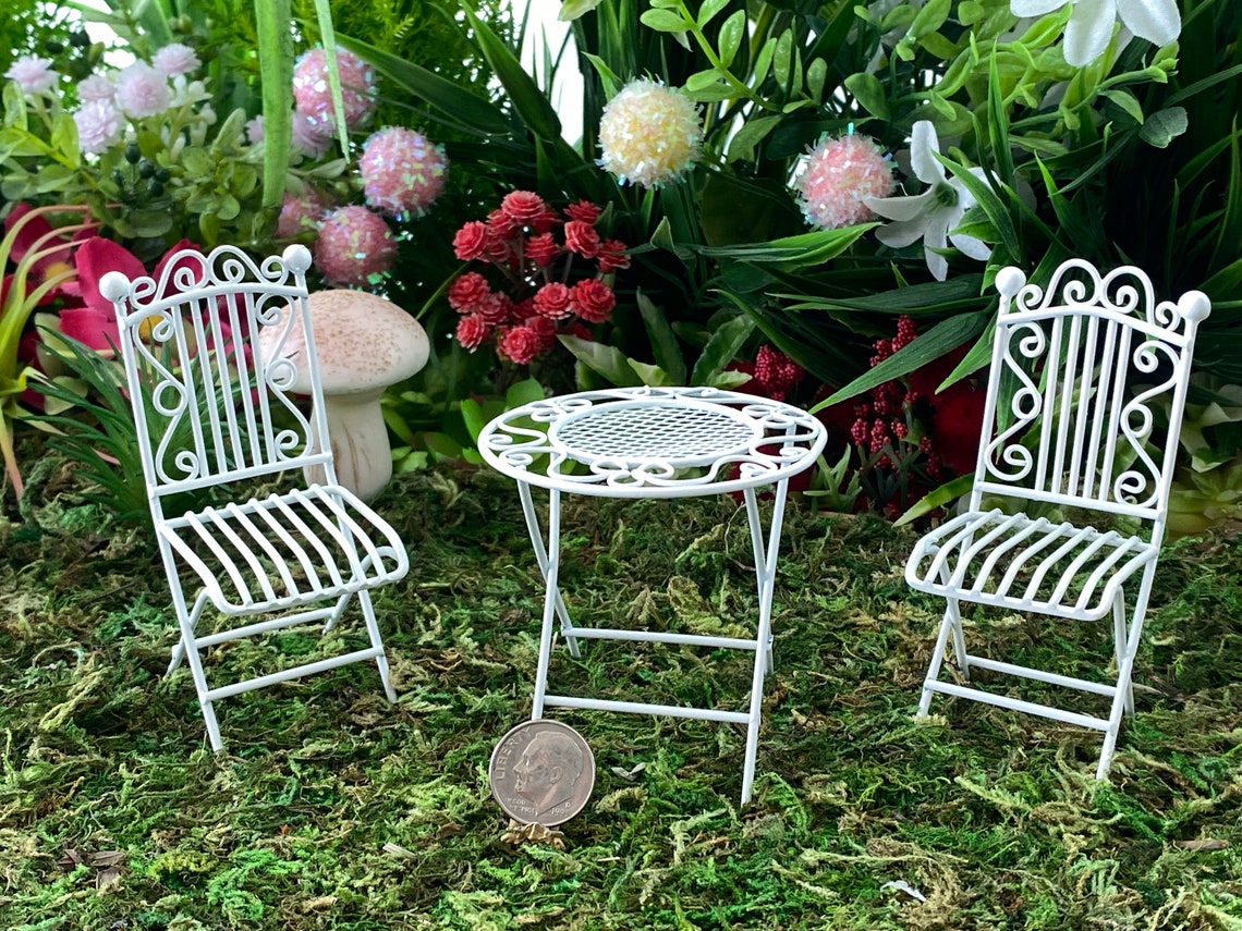 Dollhouse Miniature Patio Furniture Wire Furniture Table & Etsy