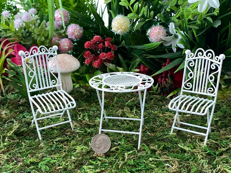 Dollhouse Miniature Patio Furniture Wire Furniture Table & Etsy