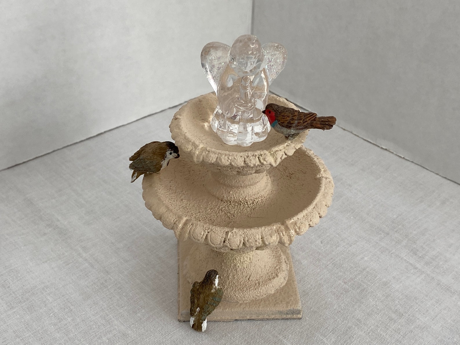 Dollhouse Miniature Birdbath Angel Fountain Garden Etsy