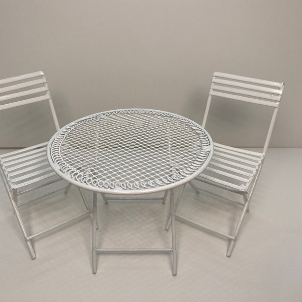 Dollhouse Miniature Patio Furniture ~ Wire Furniture ~ Table & Chairs ~ Garden ~ Porch ~ 1:12 Scale ~ Greenhouse ~ Diorama ~ Room Box