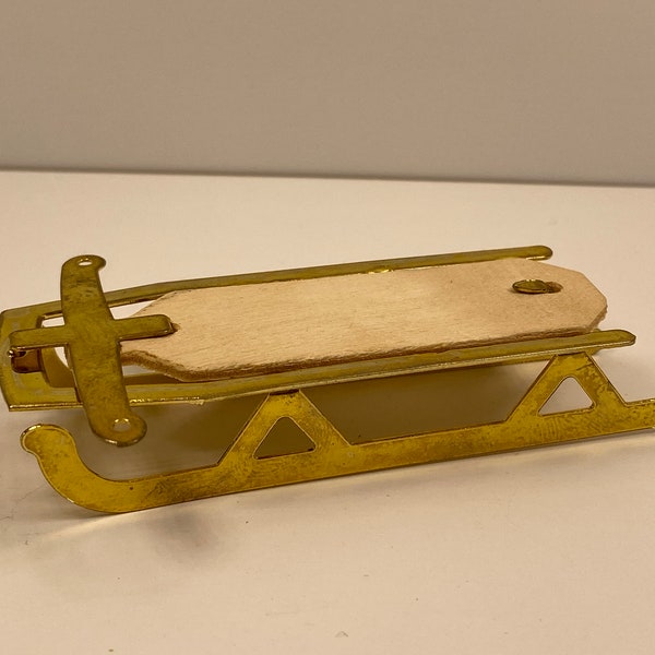 Dollhouse Miniature Sled ~ Toy ~ Child's Sled ~ Snow Sled ~ Toboggan ~ 1:12 Scale ~ Vignette ~ Diorama ~ Room Box