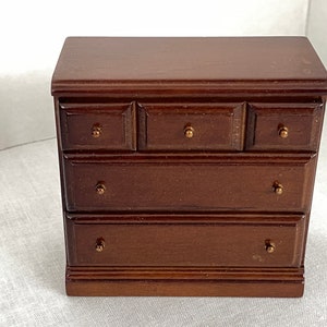 Dollhouse Miniature Dresser ~ Bedroom ~ Chest Of Drawers ~ 1:12th Scale ~ Furniture ~ Diorama ~ Room Box ~ Vignette ~ Bedroom Furniture