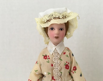 Dollhouse Miniature Doll ~ Servant ~ Nanny ~ Maid ~ Victorian Women ~ 1:12th Scale ~  Miniature Scene ~ Diorama ~ Dollhouse ~ Room Box