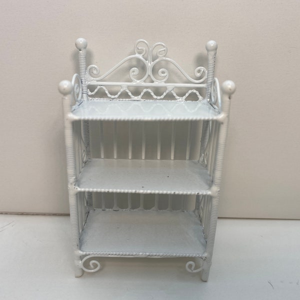 Dollhouse Miniature Shelf ~ 1:12th Scale ~ Metal ~ Patio ~ Bathroom ~ Kitchen ~ Diorama ~ Room Box ~ Furniture ~ Vignette