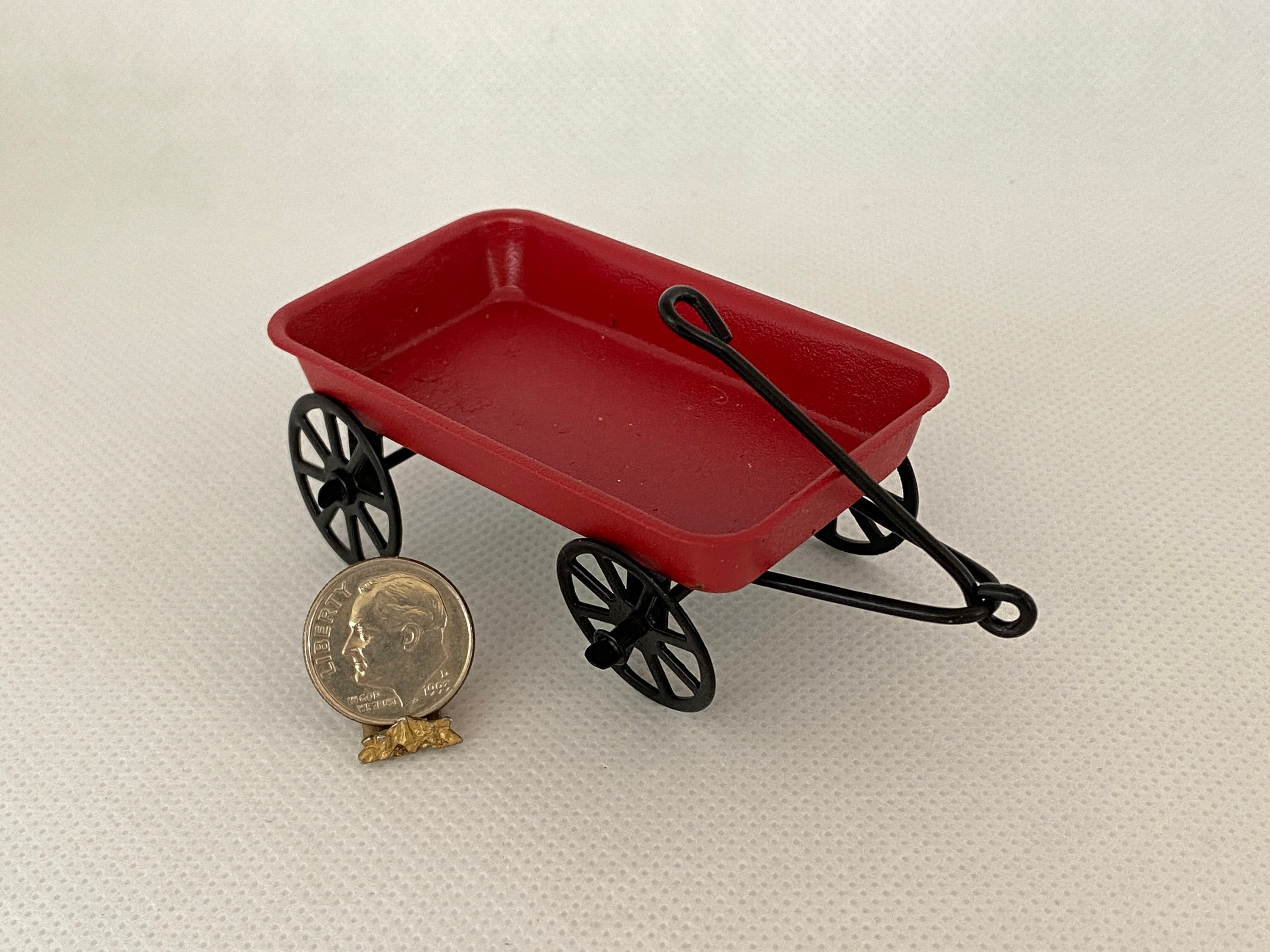 Dollhouse Miniature Wagon Red Wagon Toy 112 Scale Toy Etsy
