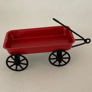 Dollhouse Miniature Wagon ~ Red Wagon ~ Toy ~ 1:12 Scale ~ Toy Store ~ Accessories ~ Room Box ~ Diorama ~ Book Nook ~ Vignette