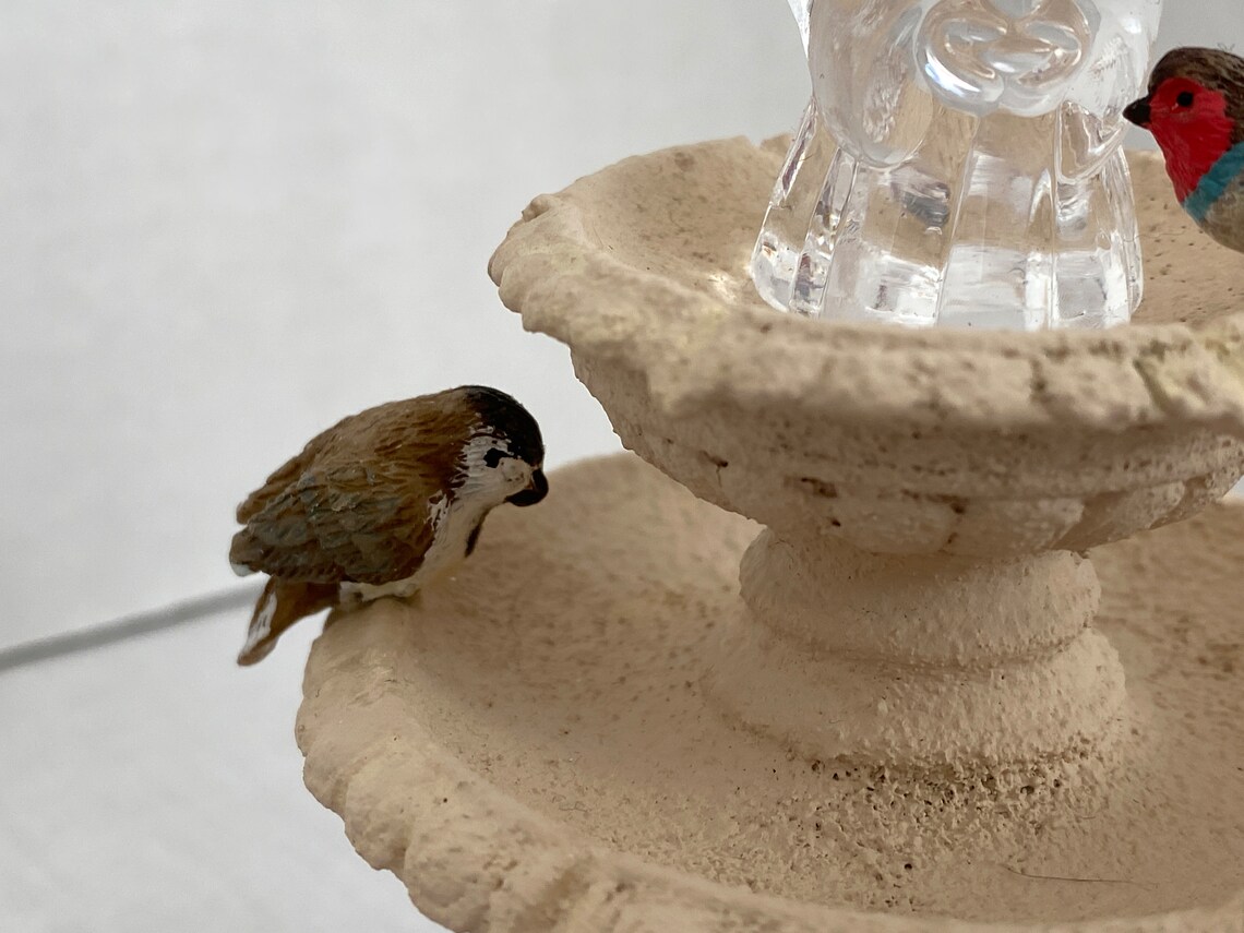 Dollhouse Miniature Birdbath Angel Fountain Garden Etsy