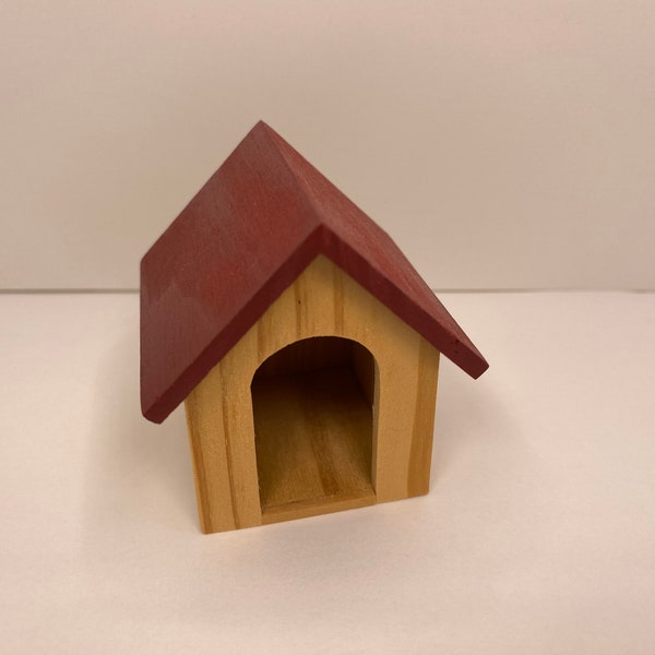 Dollhouse Miniature Dog House ~ Pet Dog ~ Back Yard ~ 1:12 Scale ~ Dollhouse Accessory ~ Diorama ~ Vignette ~ Book Nook