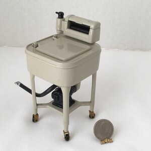 Dollhouse Miniature Wringer Washing Machine Old Fashioned Washing Machine 1:12 Scale Fairy Garden Diorama Room Box Accessories image 8