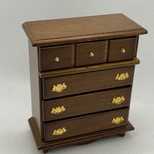 Dollhouse Miniature Dresser ~ Bedroom ~ Chest Of Drawers ~ 1:12th Scale ~ Furniture ~ Diorama ~ Room Box ~ Vignette ~ Bedroom Furniture