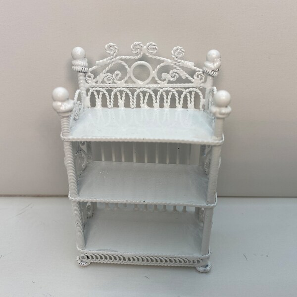 Dollhouse Miniature Shelf ~ 1:12th Scale ~ Metal ~ Patio ~ Bathroom ~ Kitchen ~ Diorama ~ Room Box ~ Furniture ~ Vignette