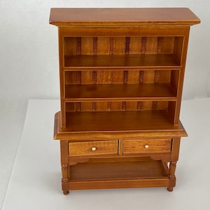 Dollhouse Miniature Cabinet ~ Hutch ~ China ~ 1:12th Scale ~ Country ~ Dining Room ~ Kitchen ~ Diorama ~ Furniture ~ Room Box ~ Vignette