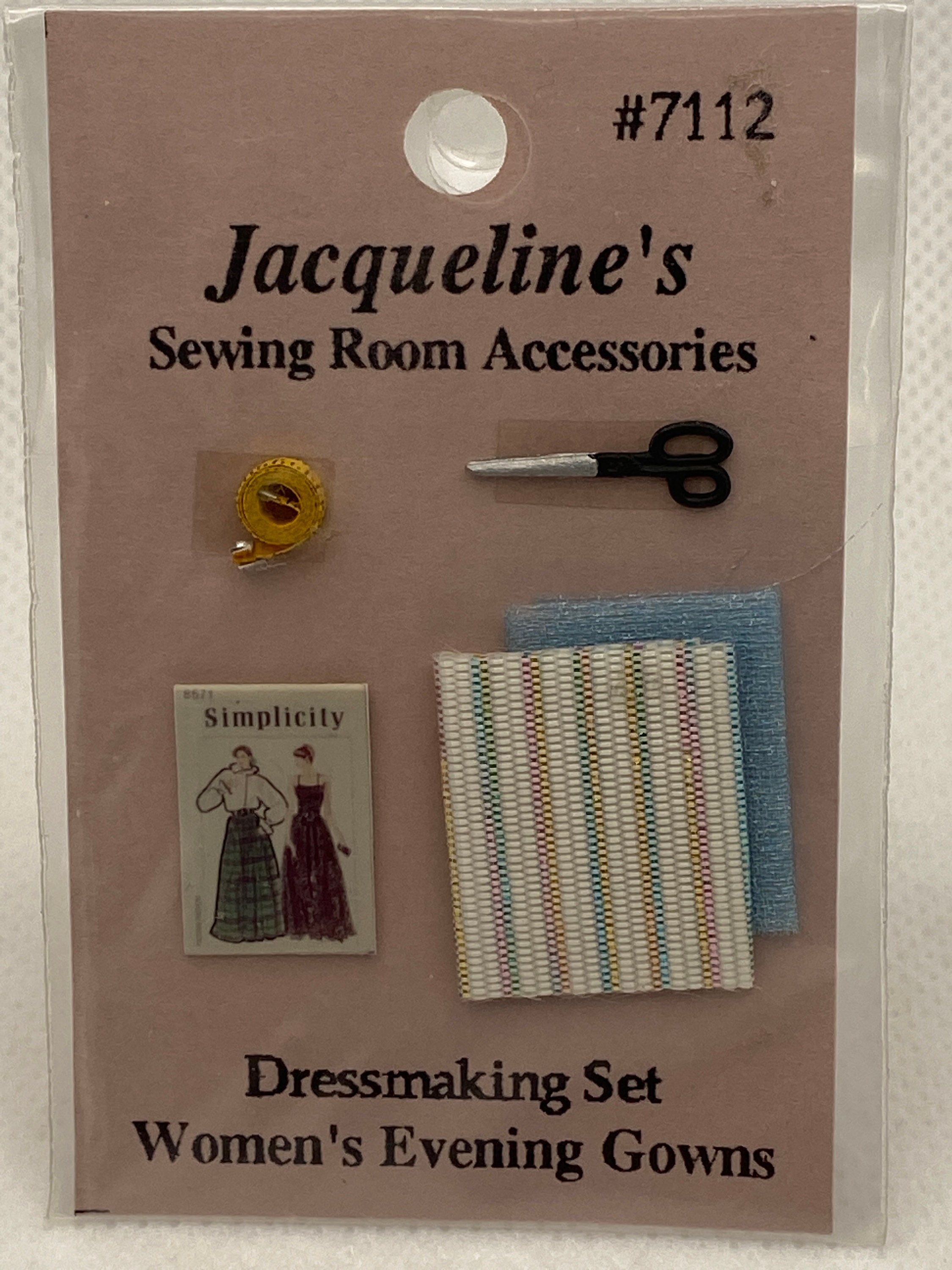 Needles Measuring Tape and 2.Bales Material Dolls House Scissors Buttons 
