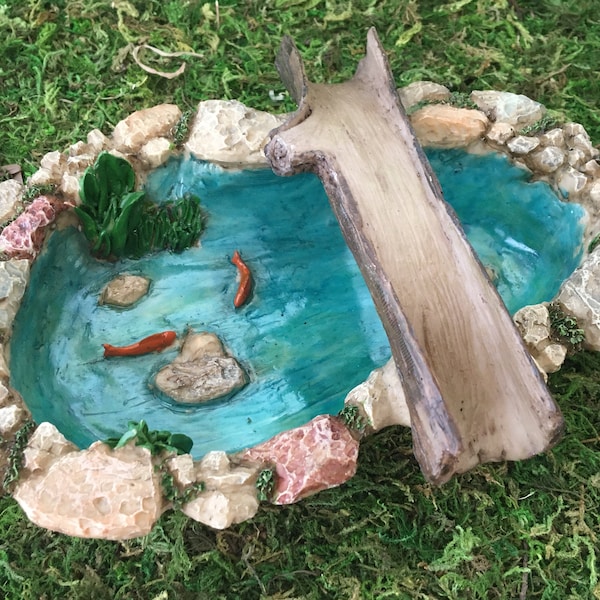 Fairy Pond ~ Tree Bridge Pond ~ Fairy Garden ~ Fairy House ~ Miniature Garden ~ Fish Pond ~ Miniature Pond ~ Gift ~ Gnome Garden ~ Diorama
