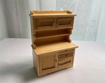 Dollhouse Miniature Hoosier Cabinet ~ Hutch ~ Serving Cabinet ~ Buffet ~ Kitchen ~ 1:12th Scale ~ Furniture ~ Diorama ~ Room Box ~ Vignette