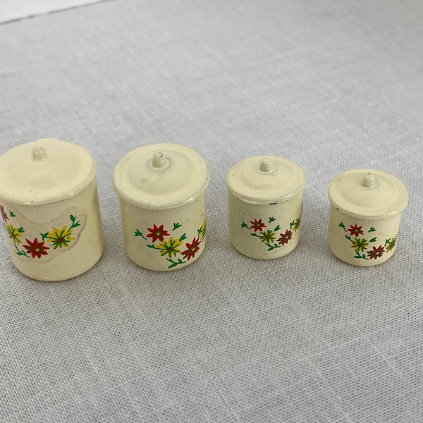 Dollhouse Miniature Canister Set ~ Pantry ~ Dry Goods ~ Food ~ Kitchen ~ 1:12 Scale ~ Accessories ~ Fairy Garden ~ Diorama ~ Room Box