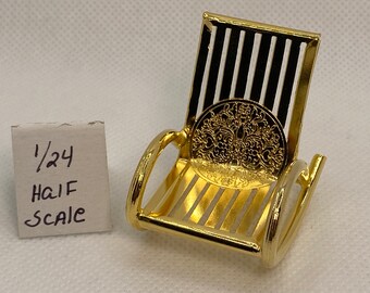 Dollhouse Miniature Rocking Chair ~ 1:24 Half Scale ~ Nursery ~ Den ~ Livingroom ~ Furniture ~ Accessory ~ Diorama ~ Vignette