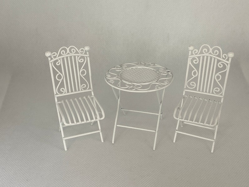 Dollhouse Miniature Patio Furniture Wire Furniture Table & Etsy