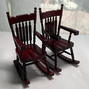 Dollhouse Miniature Rocking Chairs ~ Porch ~ Nursery ~ Garden ~ Den ~ 1:12 Scale ~ Furniture ~ Diorama ~ Book Nook ~ Vignette