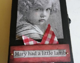 Marie had a little lamb art box vegetarian meat funny popular song curiosities home decor girl vegan animal rights