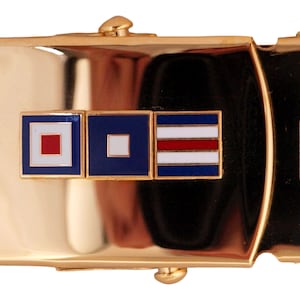 Personalized Military Style, Brass Buckle, Choose 3 Code Flag Initials