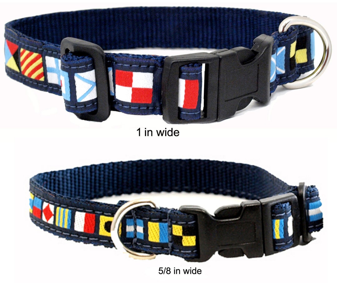 Nautical Code Flag Pet Collar, 1 and 5/8 Etsy
