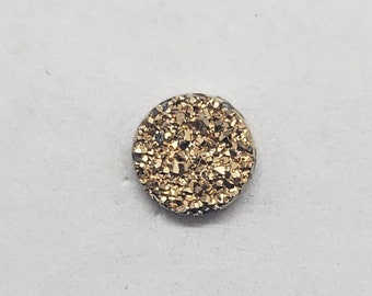 Gold Druzy Quarz kalibriert Runde geschnitten 9,0 mm 1,78 ct lose natürliche Edelstein vergoldet Großhandel Preise S162