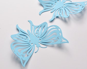 12 Sky Blue Butterfly Wall Decals, Butterfly Wall Art Decor, Butterfly Wall Stickers Decor, 3d Butterfly Wall Decor Blue