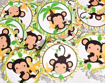 Monkey Party Favor Tags 1st Birthday Baby Shower Party Decoration