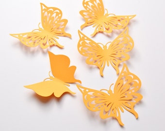Paper Butterfly Wall Decor: Party Decorations, Set of 12