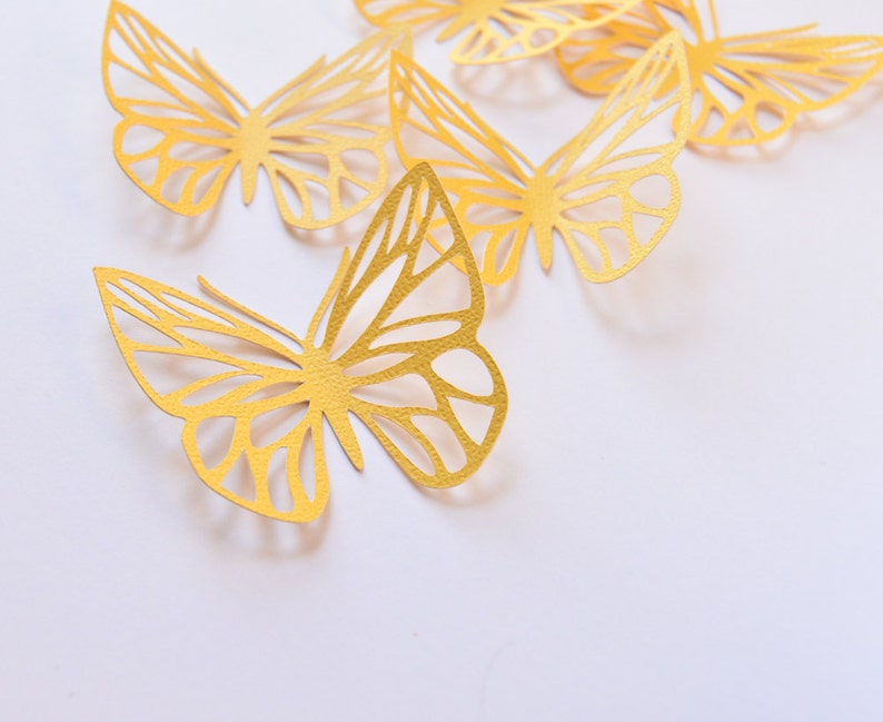 16 Yellow Butterflies Wall Art Large Paper Butterflies 3D Etsy