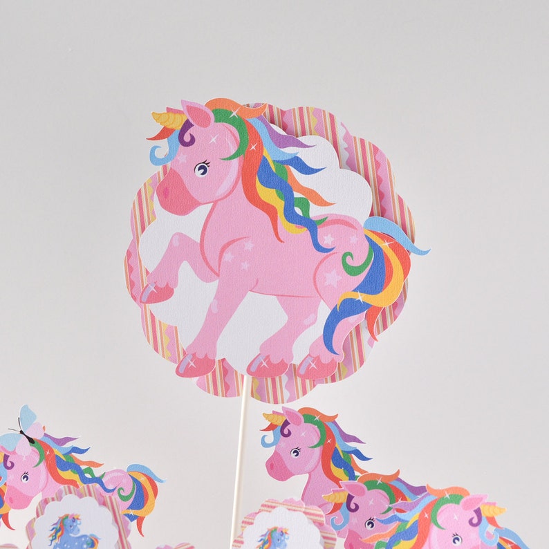 Unicornio Alta Centro De Mesa Baby Shower Decoracion De Etsy