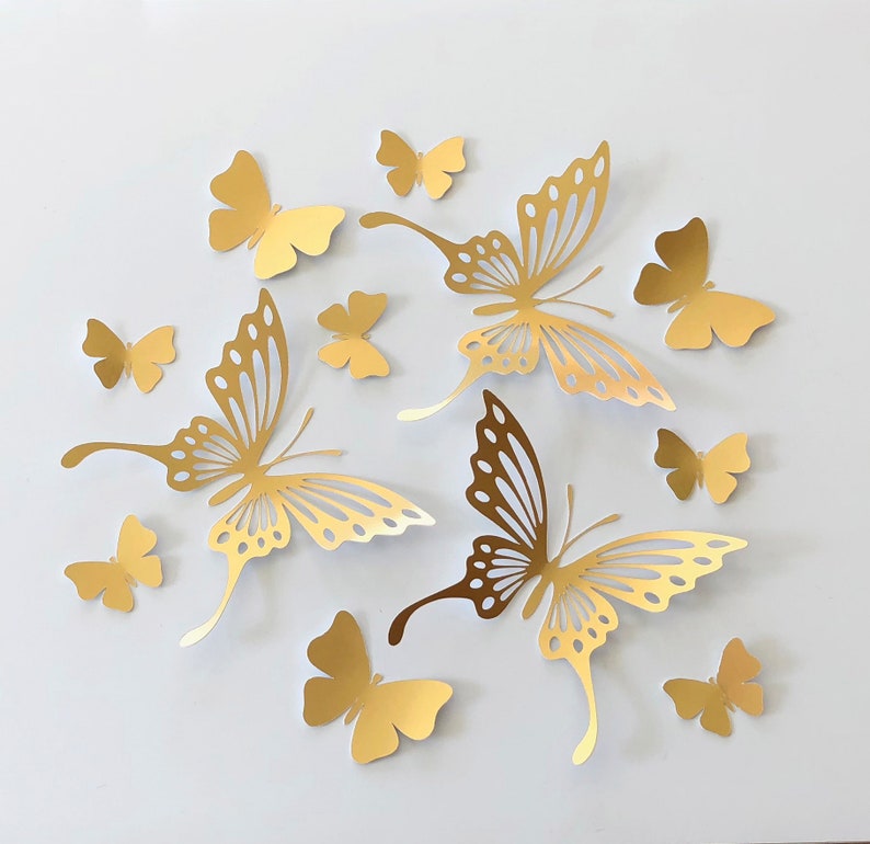 Gold Foil Butterfly Wedding Wall Decor