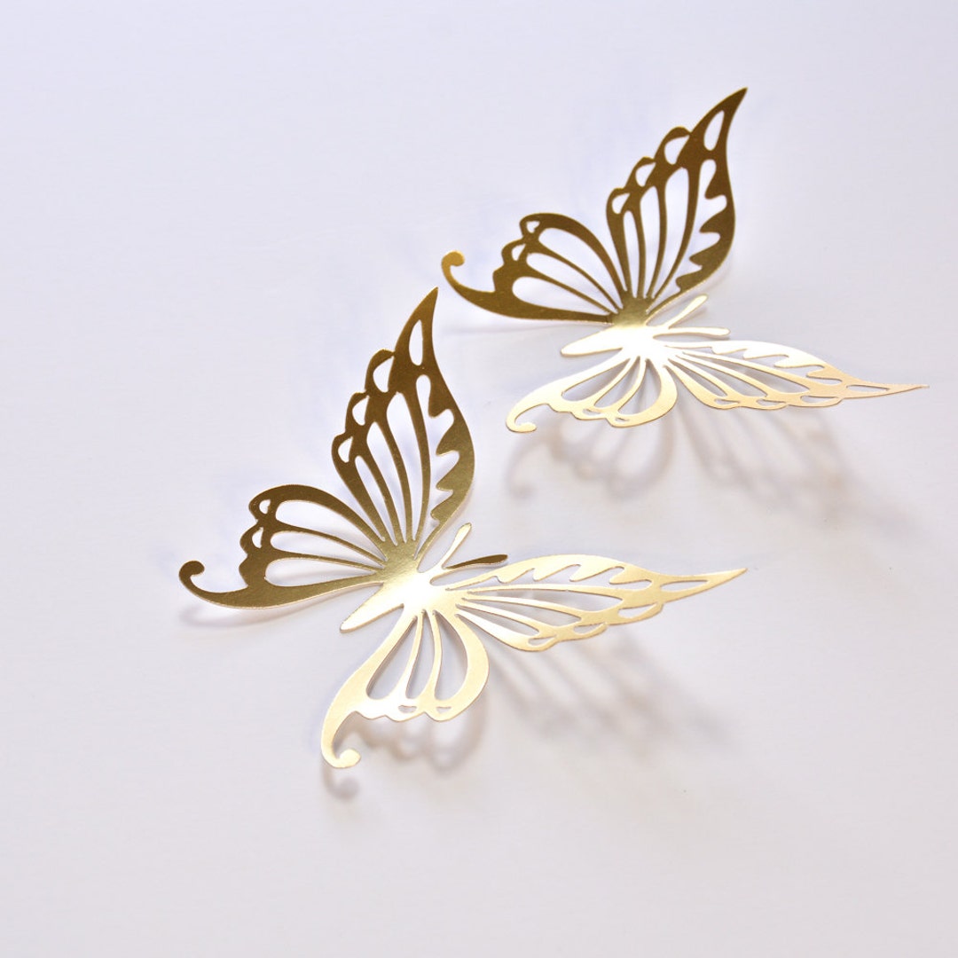 Gold Paper butterflies 1 inch x 1.5 inch small butterfly gold wedding  decoration