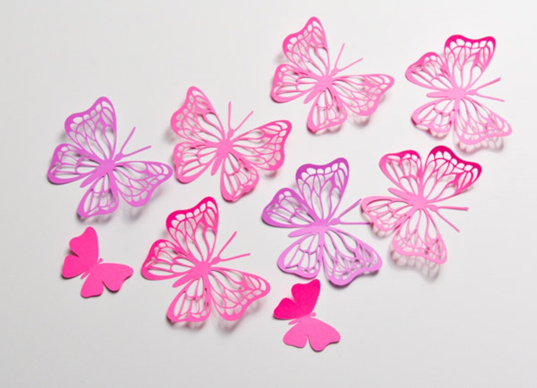 12 Large Butterfly Wall Art 3D Wall Decor Butterfly Party Etsy