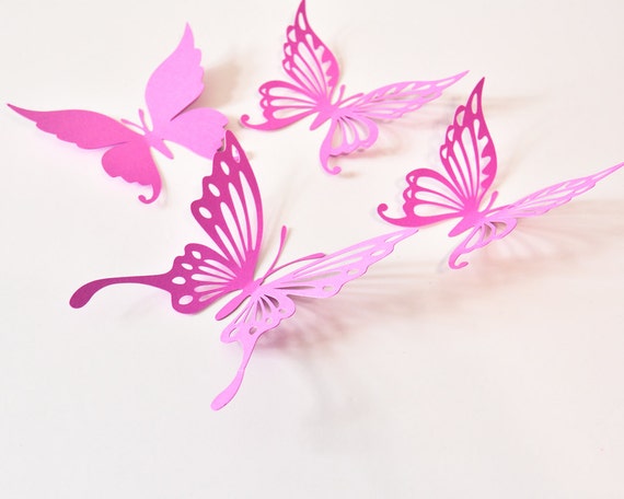 14 Paper Butterfly Wall Decals Butterfly Stickers For Girl Etsy