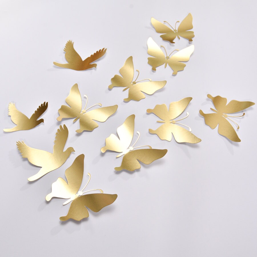 3D Paper Butterfly Cutouts 3D Gold Paper Butterflies Pink Paper Butterfly  Die Cuts Purple Butterflies Butterfly Wall Art 