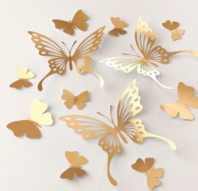 Gold Butterfly Wall Decal