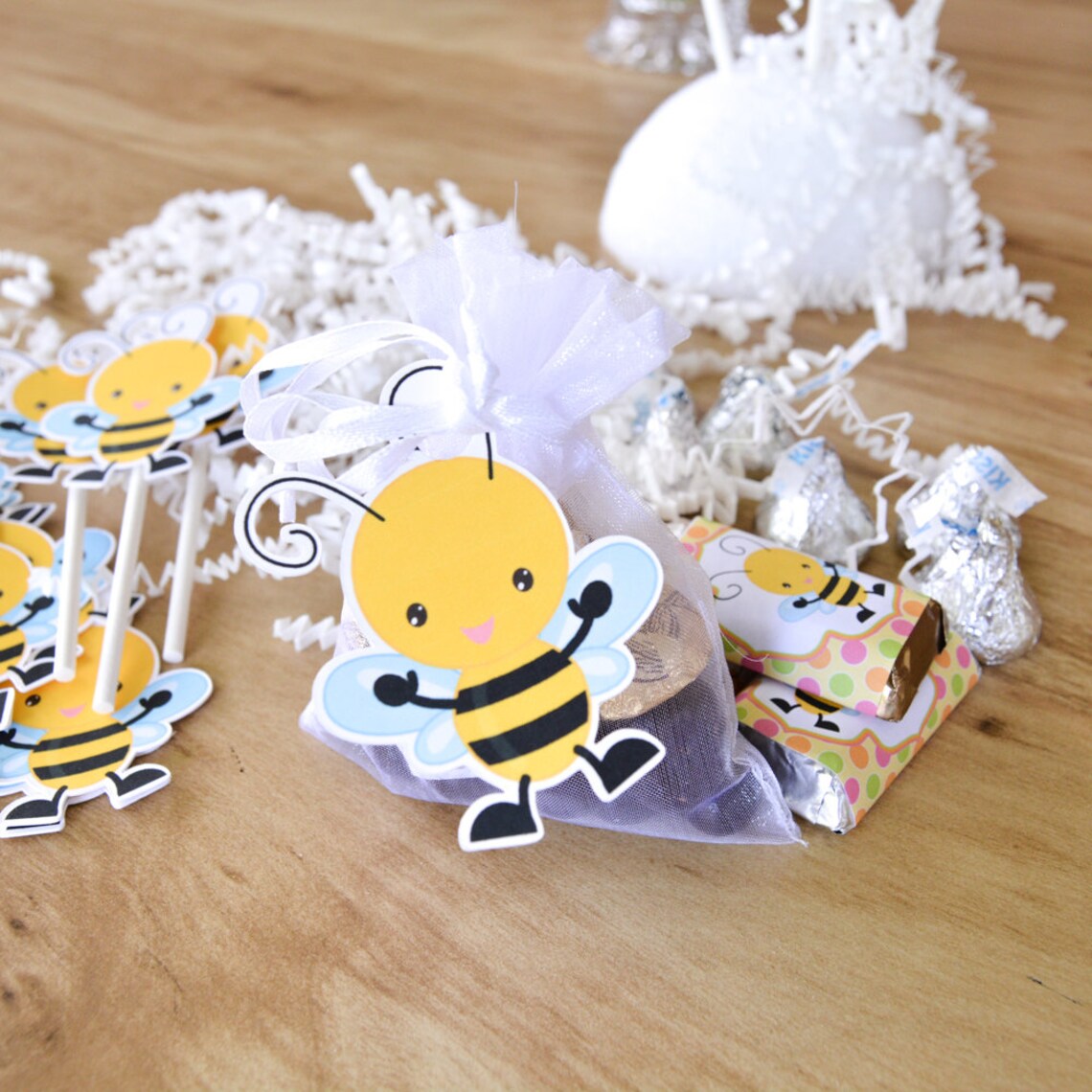 10 Printed Bee Water Bottle Labels Water Bottle Wraps Bee Etsy